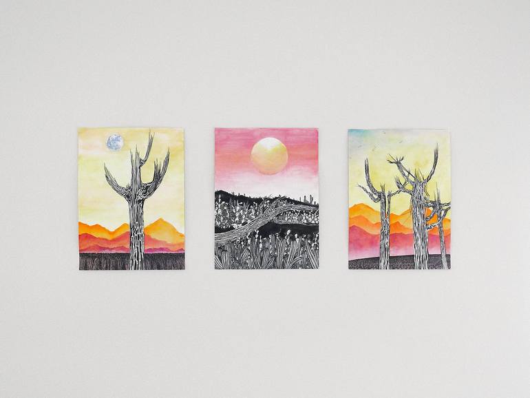Original Illustration Landscape Drawing by Queena Limayo Hernández