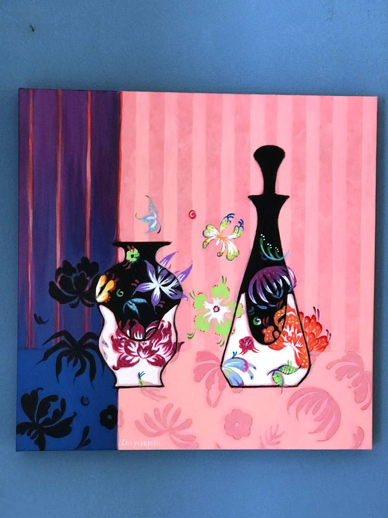 Original Modernism Still Life Painting by Tina Chryssofaki