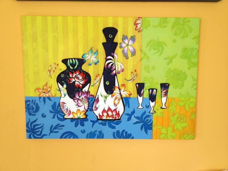 Original Modernism Still Life Painting by Tina Chryssofaki