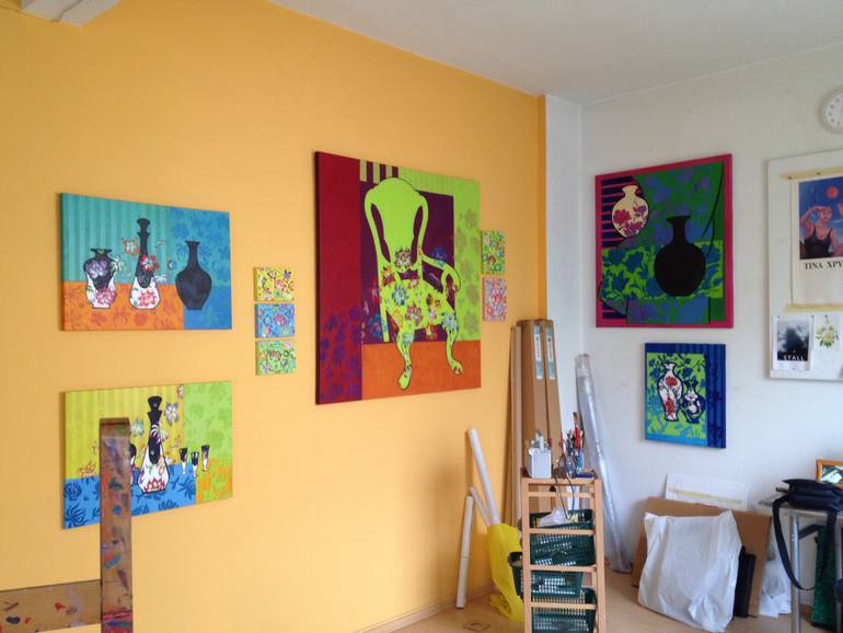 Original Modernism Still Life Painting by Tina Chryssofaki