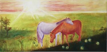 Print of Horse Paintings by Hanna Plashchynskaya