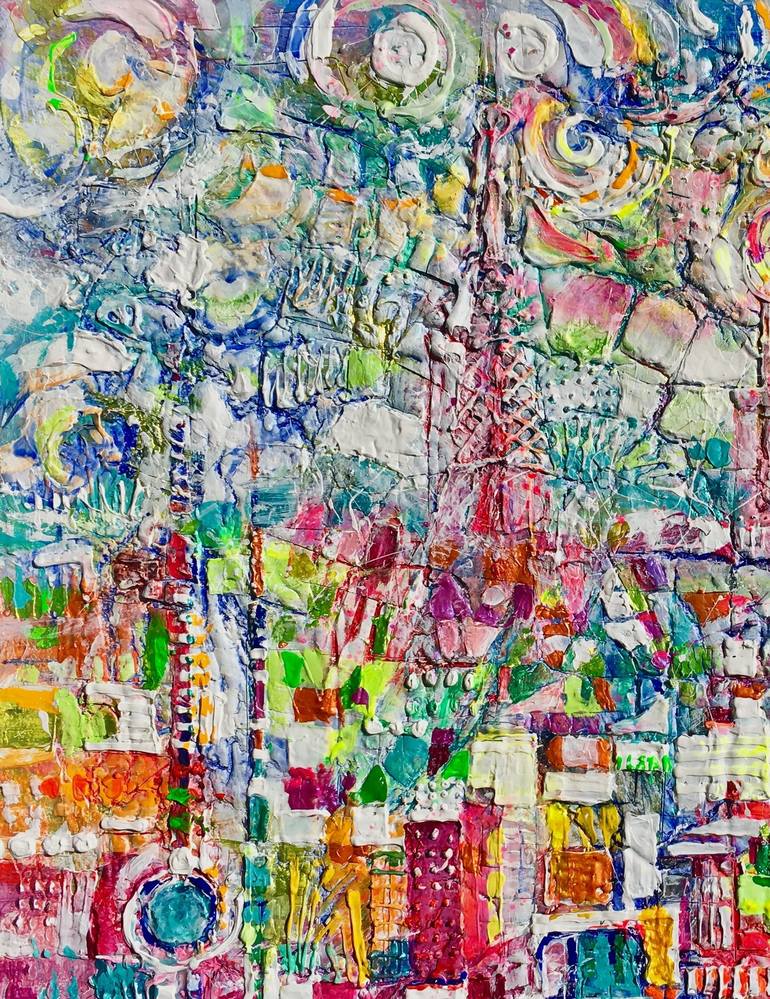 Original Abstract Expressionism Architecture Painting by Natalia KURUCH