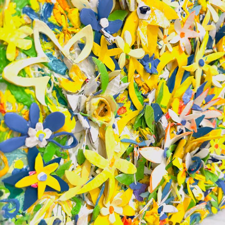 Original Abstract Floral Mixed Media by Natalia Kuruch