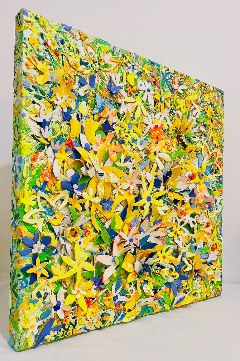 Original Abstract Floral Mixed Media by Natalia Kuruch