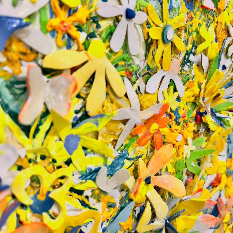 Original Abstract Floral Mixed Media by Natalia Kuruch