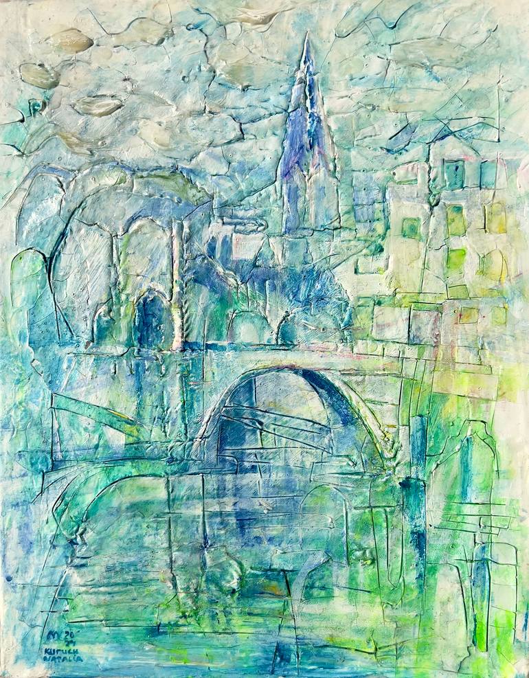 Original Architecture Painting by Natalia Kuruch | Contemporary Art on Canvas | Welcome to Lyon City