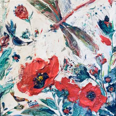 Original Art Deco Floral Paintings by Natalia KURUCH