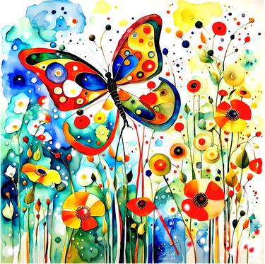 Original Color Field Painting Botanic Digital by Natalia Kuruch