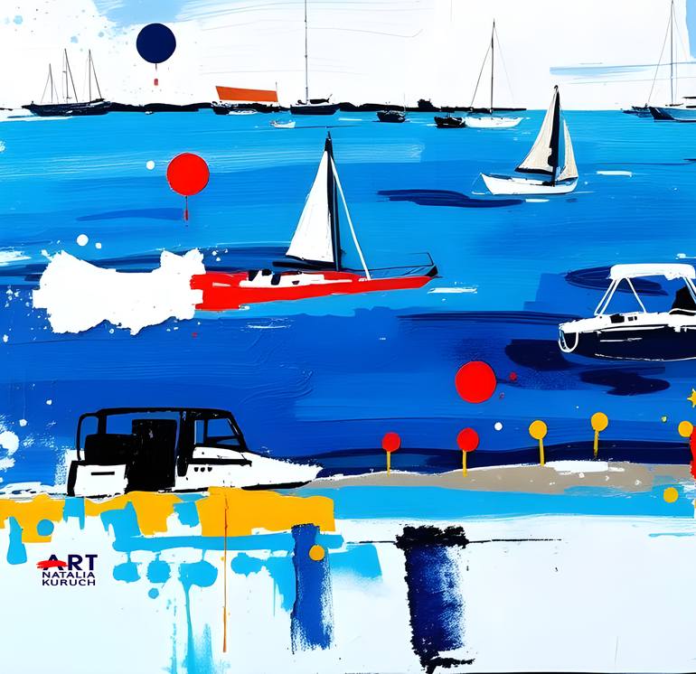 Original Contemporary Seascape Painting by Natalia Kuruch