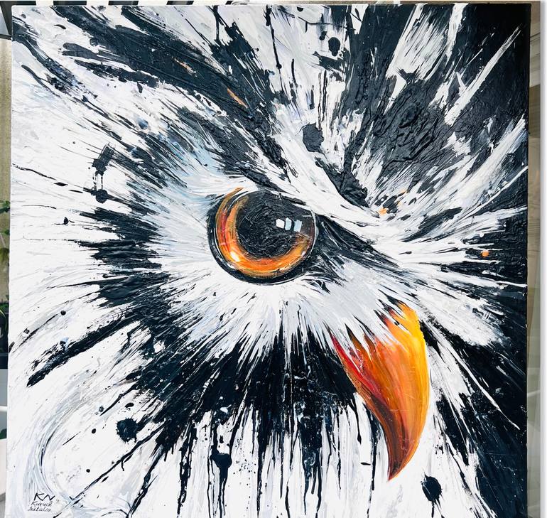 Original Abstract Expressionism Animal Painting by Natalia Kuruch
