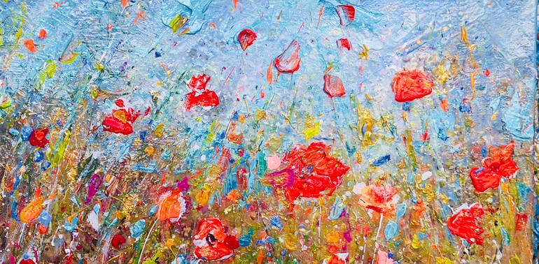 Original Art Deco Floral Painting by Natalia Kuruch