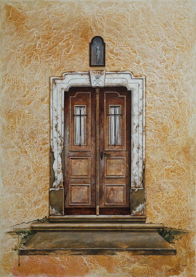Original Modernism Architecture Painting by Alexander Jazykov