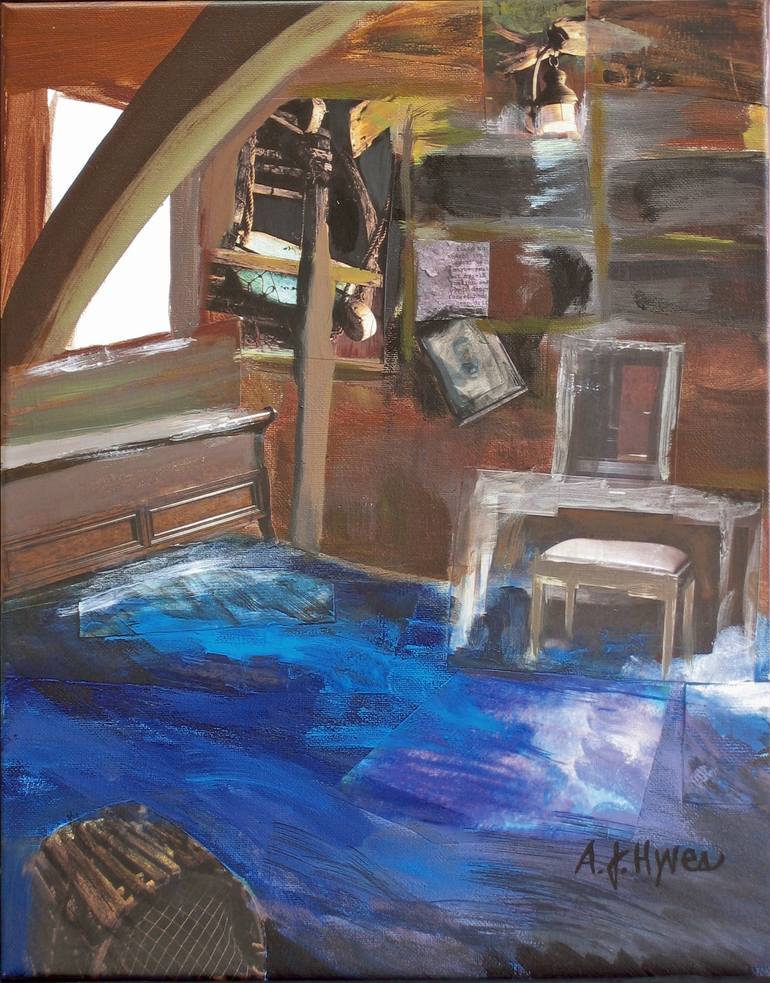 Original Architecture Painting by Anne-julie Hynes | Figurative Art on Canvas | Attic No.4