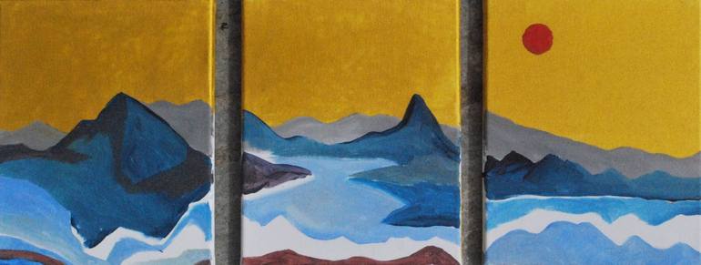 Original Art Deco Landscape Painting by Tam Nightingale