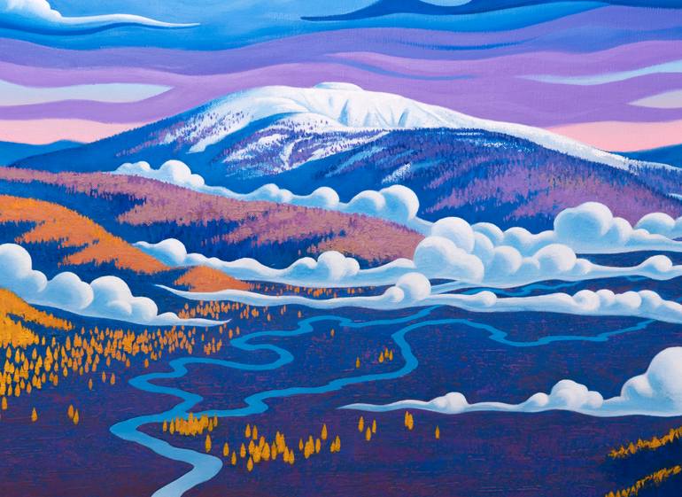 Original Documentary Landscape Painting by Enkhei T
