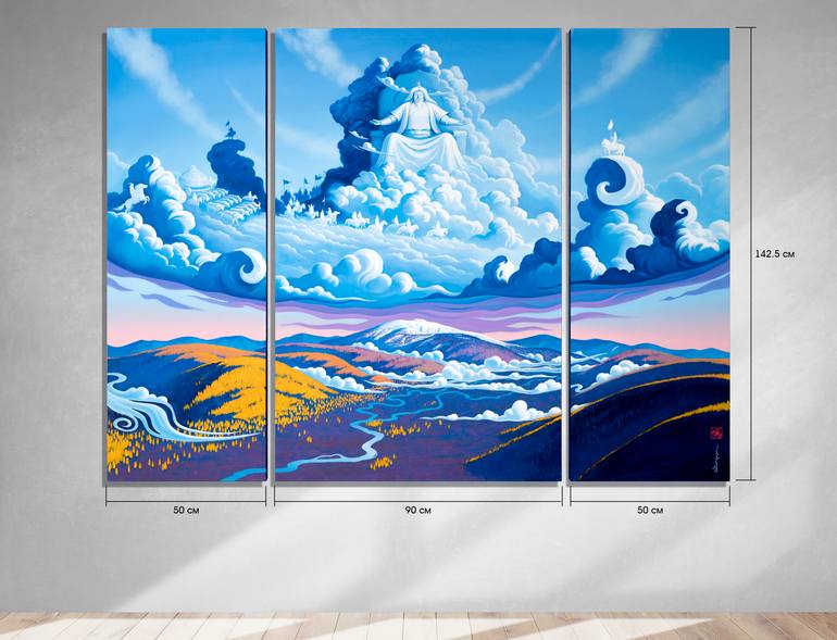 Original Documentary Landscape Painting by Enkhei T