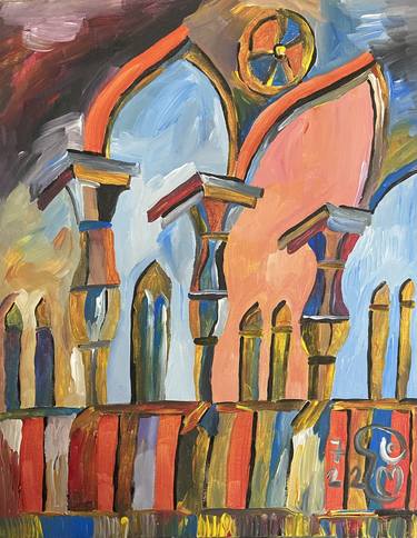 Original Impressionism Architecture Painting by Pedro C Moreno