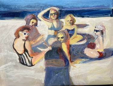 Original Figurative Beach Painting by Lynn Stein
