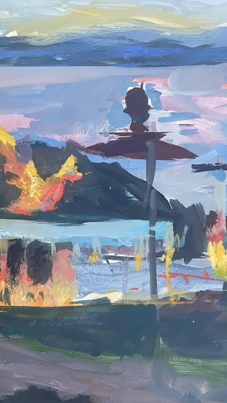 Original Abstract Expressionism Landscape Painting by Lynn Stein