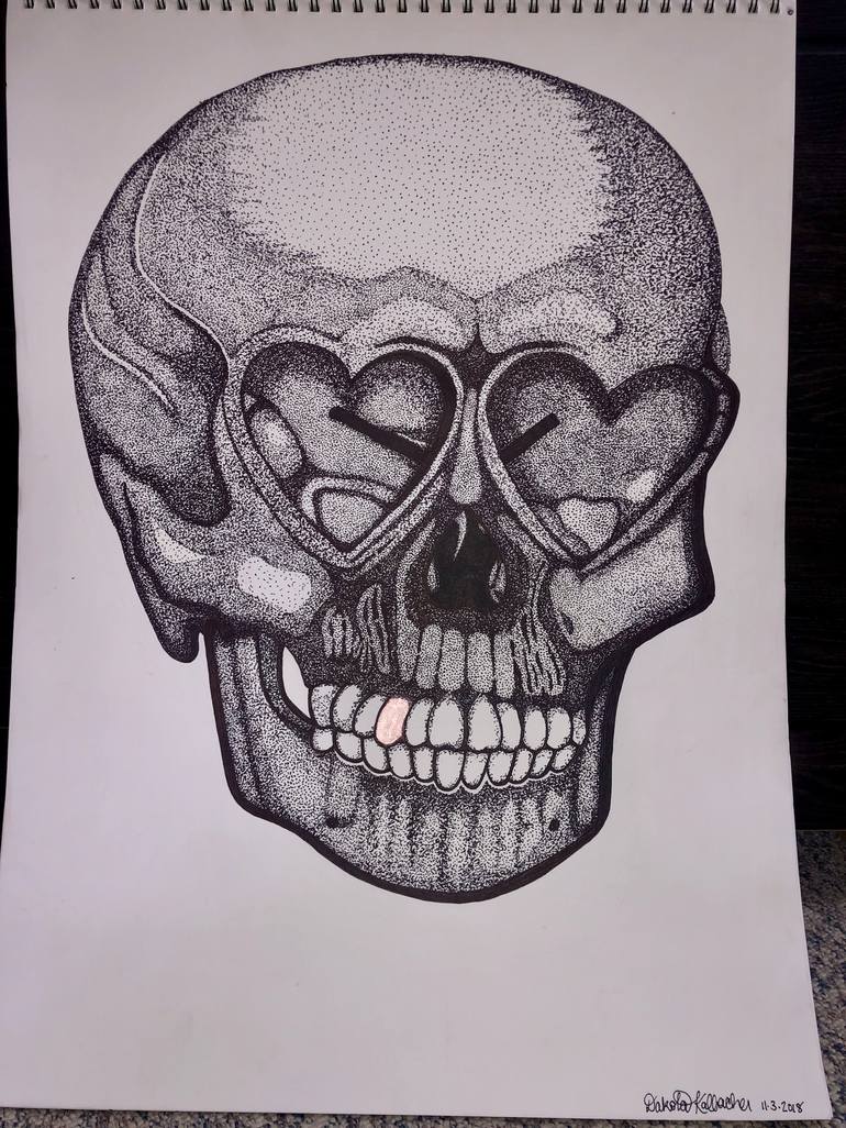 sharpie drawings of skulls
