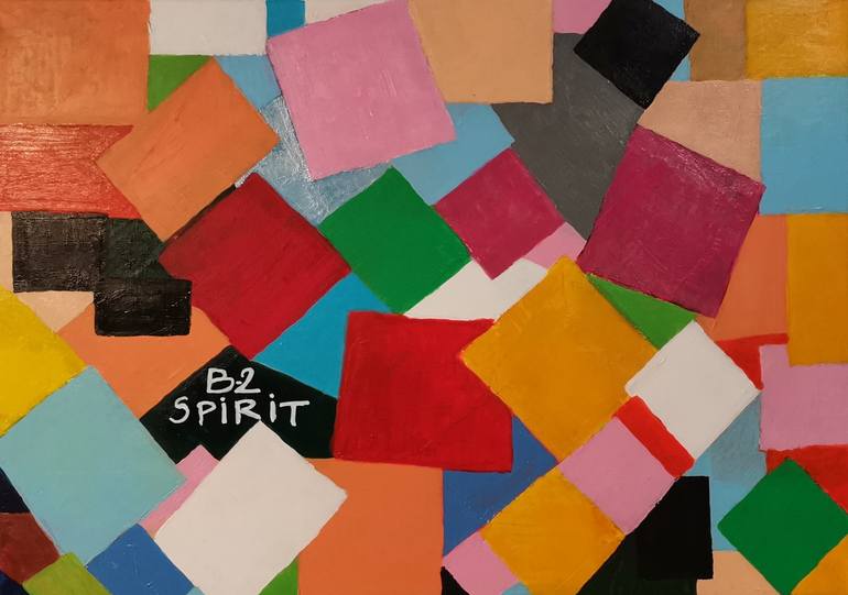 Original Abstract Geometric Painting by Goce Bogdanoski