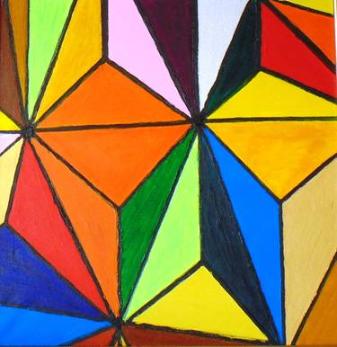 Original Cubism Geometric Paintings by Goce Bogdanoski