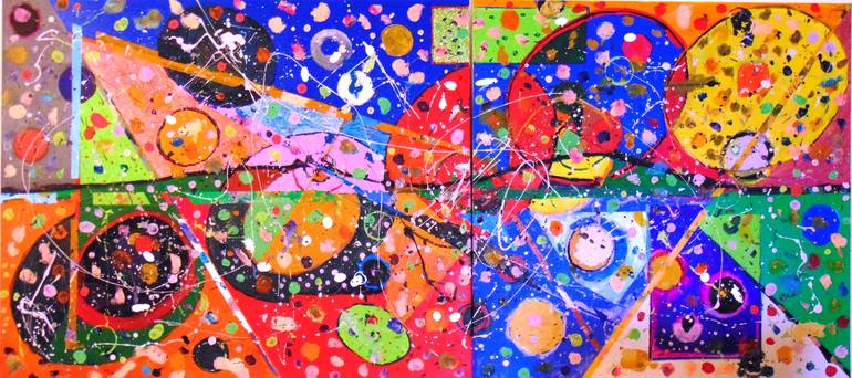 Original Abstract Outer Space Painting by Goce Bogdanoski