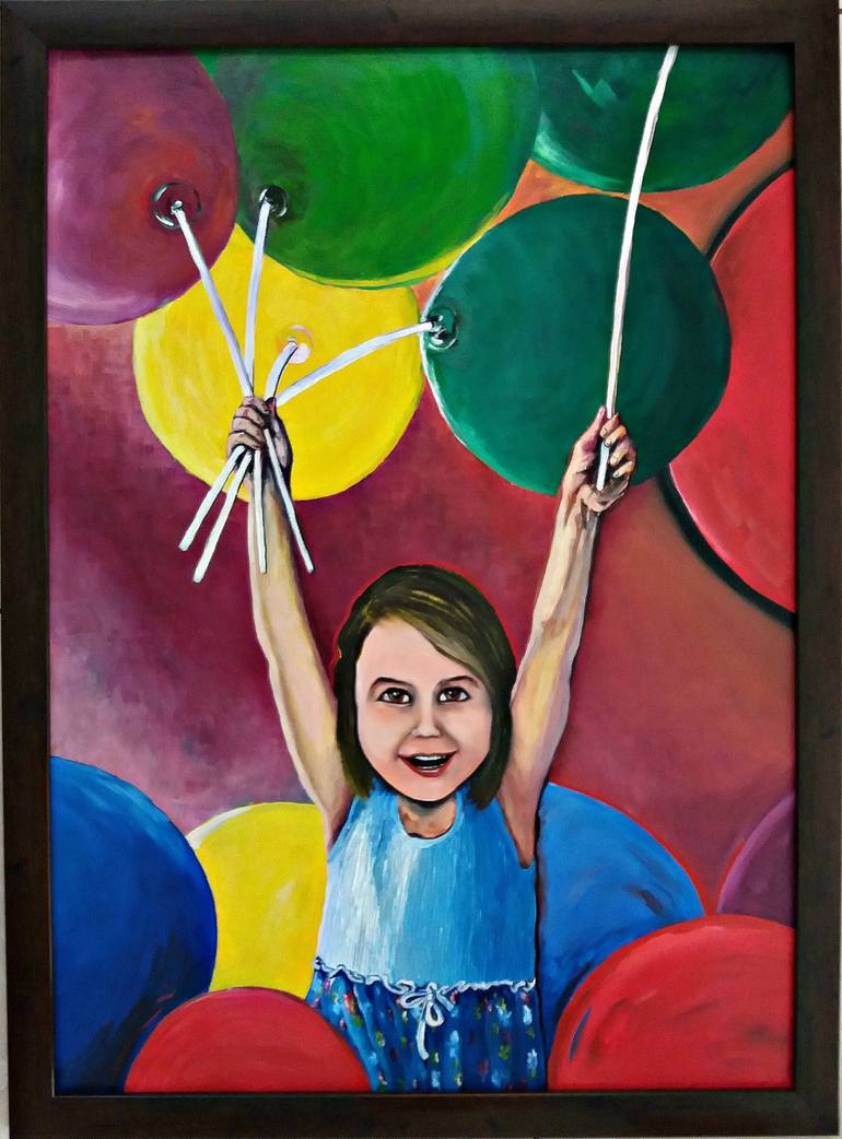 Little girl and balloons Painting by Ivanov Yaroslav Saatchi Art