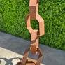 KINDRED, weathered steel, Jennifer Asher, modern abstract outdoor sculpture corten