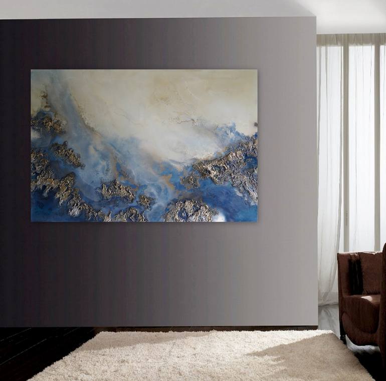 Original Abstract Expressionism Abstract Painting by Petra Meikle - Ocean Artist Coastal Wall Art