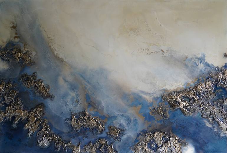 Original Abstract Expressionism Abstract Painting by Petra Meikle - Ocean Artist Coastal Wall Art