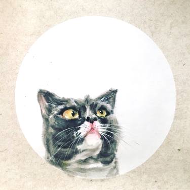 cat ink brush painting / sumie thumb