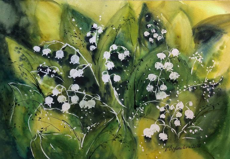 How to Paint on Black Watercolor Paper  Lily of the Valley Tutorial 