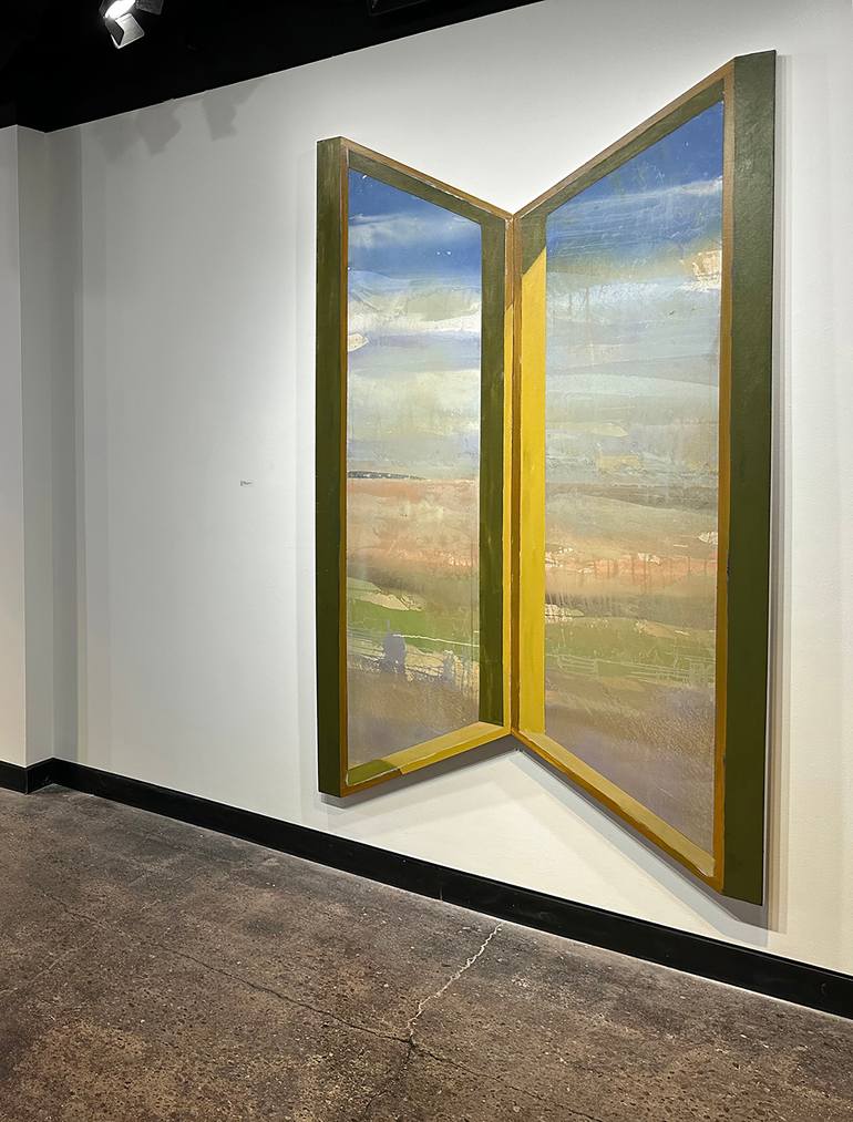 Original Architecture Painting by Brooke Rogers | Abstract Art on Canvas | Studio, Corner Window