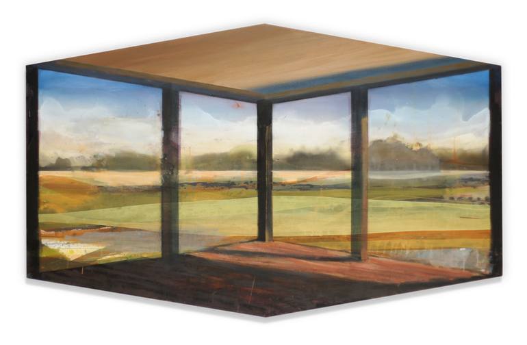 Original Architecture Painting by Brooke Rogers | Abstract Art on Canvas | Studio, Front Porch