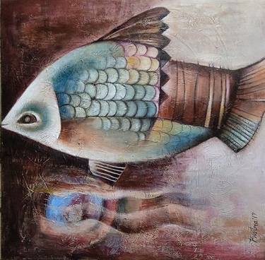 Print of Fish Paintings by Prasenjit Mitra