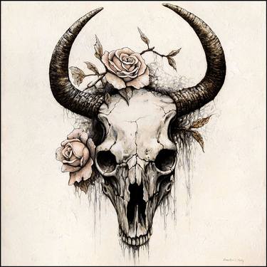 Skull and roses thumb