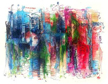 Original Abstract Mixed Media by Amad Fakih