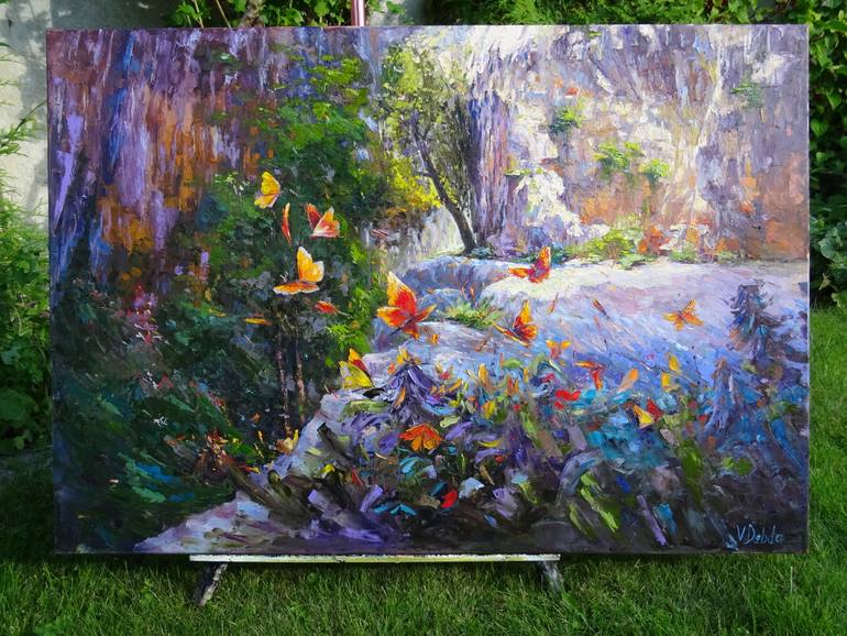 Original Art Deco Landscape Painting by Viktoria Debda