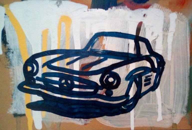 Original Street Art Car Painting by Adriano Caudullo