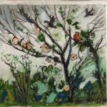Hibiscus with birds by Michael Wolfson