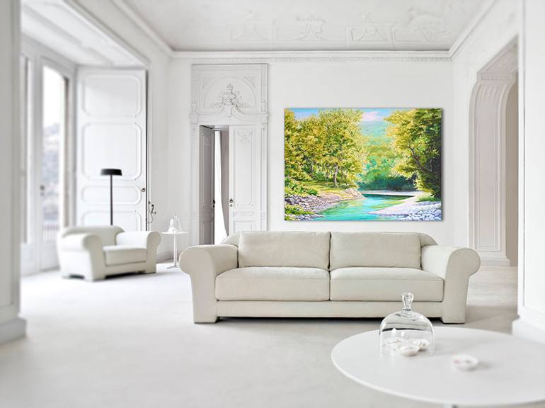Original Art Deco Landscape Painting by Sergey Popov - Pop Art