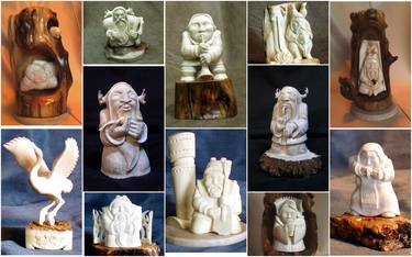 Portfolio of sculptures and carvings on mammoth tusks and elk horns thumb