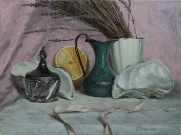 Still life with lavender thumb