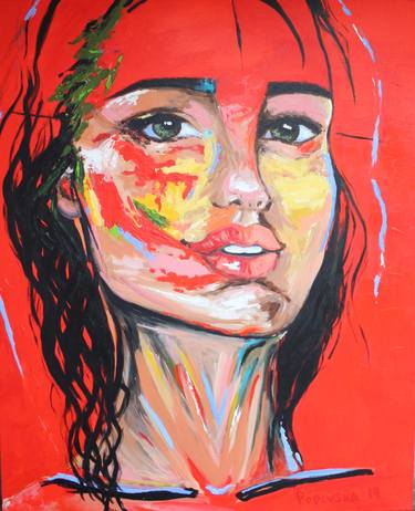 Print of Abstract Expressionism Portrait Paintings by Elena Popovska