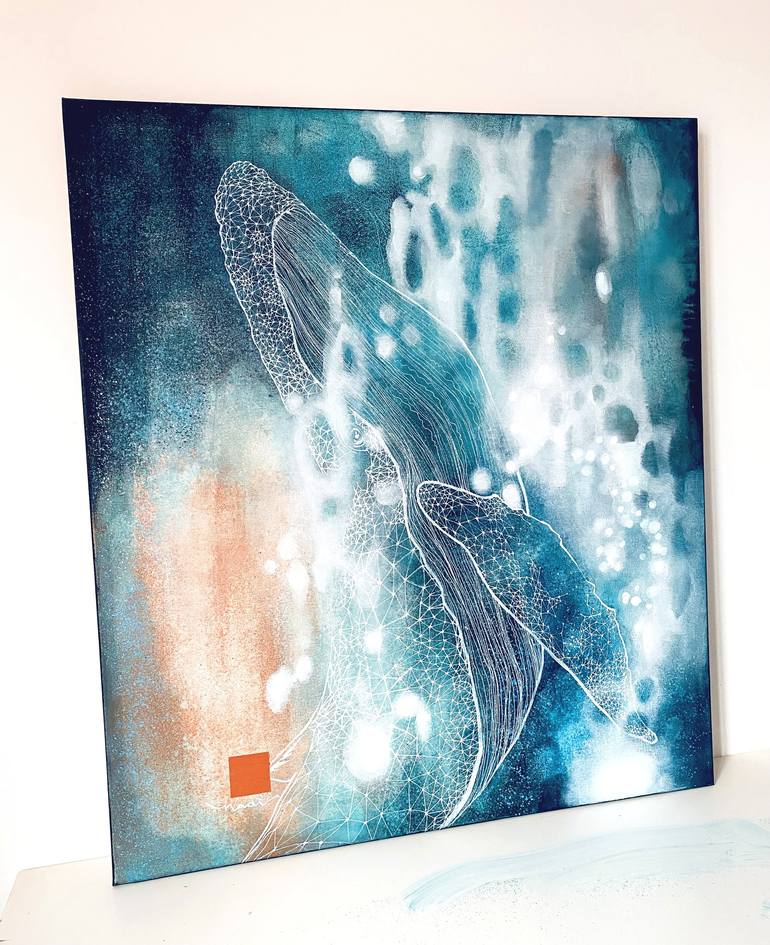 Original Abstract Fish Painting by Nadia Lysakowska