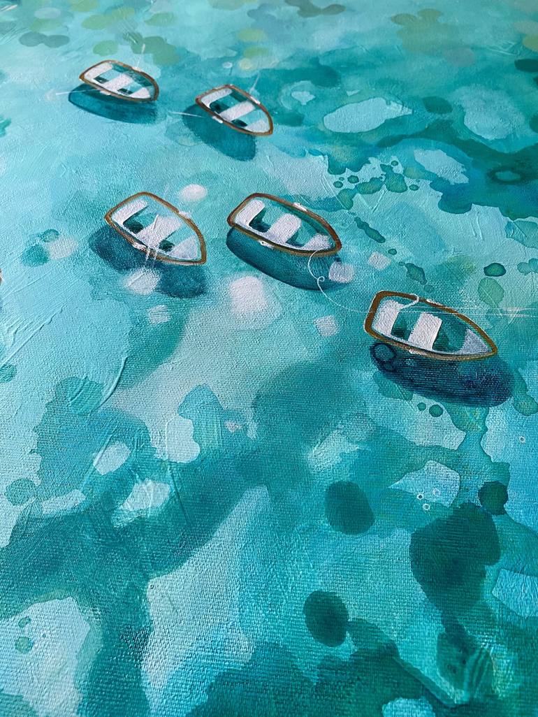 Original Abstract Boat Painting by Nadia Lysakowska