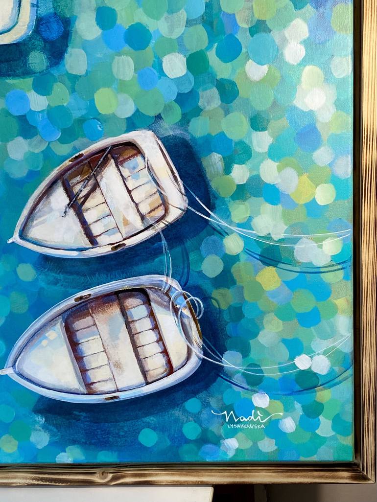 Original Abstract Boat Painting by Nadia Lysakowska