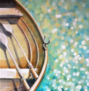 Original Fine Art Boat Paintings by Nadia Lysakowska