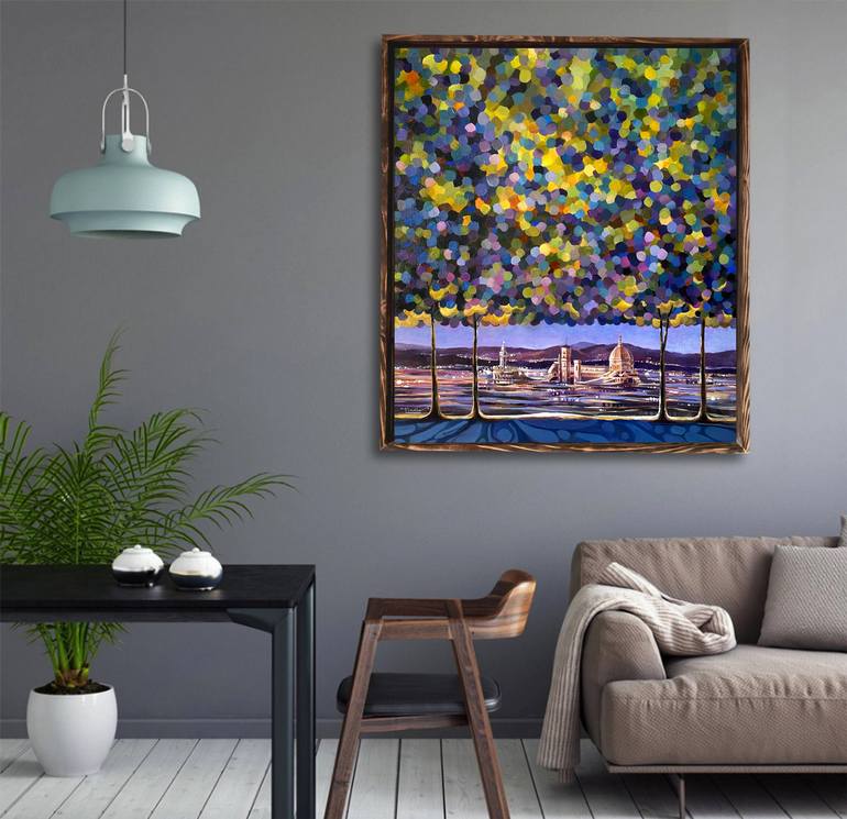 Original Abstract Garden Painting by Nadia Lysakowska